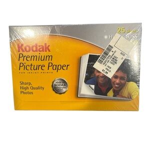Kodak Premium Photo Paper, 4” x 6” High Gloss Finish 25 Sheets New and‎ Sealed